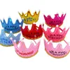 LED Crown Hats Boy Girl Princess King Tiara Happy Birthday Party Decoration Hats Baby Shower Parties Decorations Supplies RRA11448