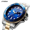 Sinobi Zegarki Mężczyźni Luxury Business Luminous Stal Zespół Bransoletka Zegarek Mężczyzna Mężczyzna Złoty Genewa Quartz Wristwatches Gift Watch Q0524