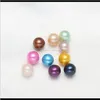 느슨한 구슬 드롭 배달 둥근 천연 6-7mm 진주의 굴 아카야 해수 굴 껍질 colouful pearls 보석류 파티 선물 Hird0