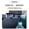 Nouveau 2 en 1 crochet d'appui-tête de voiture avec support de téléphone siège arrière cintre pour sac à main sac à main épicerie tissu pliable Clips Organizer294S