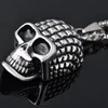 Retro Black Silver Men's Pendant Stainless Steel Fashion Skeleton Skull Necklace Europe United States Foreign Trade Vintage Punk Jewelry