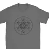 Metatrons 큐브 꽃 인생의 꽃 티셔츠 남성용 코튼 미친 티셔츠 신성한 기하학 마술 만다라 티 피트니스 210707