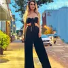 Two Piece Set Women Sexy Outfit Summer Tracksuit Female Clothing Crop Tops Pants Office Suits Sportswear Vendors SUM2597A 210712