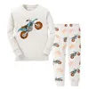 Bébé Garçons Pyjamas Costumes Coton Enfants pijama Garçon T-shirts Pantalons Enfants pyjama Chemise De Nuit T-Shirt Pantalon Vêtements De Nuit 2-7Y 210413