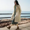 Johnature Women Casual Trench Przycisk Coats Solid Color Spring Luźny Z Długim Rękawem Miękkie Damskie Tkaniny Koreańskie Trench Coats 210521