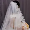 Bridal Ails Wysoka jakość schludne brokatowe cekiny koronkowe krawędź 3 m długość welon ślubna One Warowarska katedra 2021 Voile Mariage