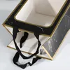 Clear Show Window Gift Bag Box Valentine039S Day Flower Case Verjaardagspakket Marmeren tassen Wrap3402821