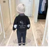 boys' sweaters for fall children's loose boys and baby knit cardigan jackets 1-7years old cartoon letters 211201