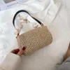 Bolso tejido idílico de verano, bolso de paja para viaje en la playa, bolso para axilas, bolsos de hombro que combinan con todo, bandolera, cuerpo cruzado pequeño cuadrado