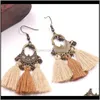 & Chandelier Drop Delivery 2021 Women Ethnic Style Bohemian Prsonality Bronze Long Tassel Dangle Pendant Fashion Creative Earrings Jewelry Sg