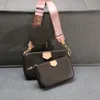 Äkta läder mode handväskor axelväskor multi pochette accessoires plånböcker kvinnor favorit mini 3pcs tillbehör crossbody väska 3pic / set