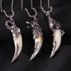 Модное ожерелье с волчьим зубом для мужчин, длинная цепочка, винтажные украшения, подарок