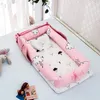 Przenośne nowonarodzone łóżeczka do łóżeczka dla dzieci dla dzieci dziewczęta Podróż dla niemowląt bawełniane łóżeczko Cribs Niemowlęta