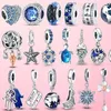 925 Sterling Silver Moon Star Charms Hamsa Hand Travel Plane Charm Shiny CZ Bead Fit Pandora Bracelet Jewelry Gift