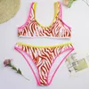 Women's Swimwear Zebra Print Bikini Set Women Holiday Sport Swimming Swimsuit Slim Sexy 2 Piece Trajes 2022