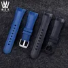 Dedicated Curved Interface Silicone Watch Band for Graham Racing Chronograph Series Rubber Male Strap 24mm Black Blue Wristband H01724391