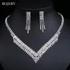 Серьги Ожерелье Blijery модные серебряные хрустальные свадебные свадебные украшения наборы чокнутых браслетов для женщин аксессуары