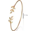 Nouvelle mode Argent Couleur Plume Bracelets Bracelets Manchette Femme Feuille Charme Bracelet Ouvert Femmes Bijoux Cadeaux Pulseira Feminina Q0719