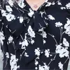 Wydrukowana koszula Kobiety Retro Moda Lato Elegancki łuk Pół Rękaw Szyfonowy Bluzki Biurowe Panie Casual Pracy Topy 210604