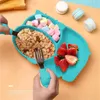 Bebê silicone alimentando alimentos mesa de mesa BPA grátis cartoon porco crianças pratos bebê comer louça de jantar conjunto de treinamento anti-quente G1210