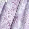 Zevity Femmes Tropical Imprimé Floral Violet Sarouel Femme Chic Taille Élastique Casual Mince Cheville Longueur Pantalones Mujer P1026 210603