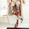 REAVE CAT Women autumn Spring Thigh High Boots Ankle Clear transparent Heels Stretch Colorful Over The Knee Botas Bottine Femme 210911