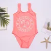 Folha de marca impressão menina um pedaço de banho meninas meninas meninas crianças swimwear crianças beachwear criança natação terno monokini a273