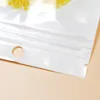 2021 White / Clear Self Seal Ziplock Plastic Play Packaging Pack Bag Ziplock Zip Storage Bag Butik med Hang Hole