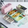 Eco Friendly Lunch Container Bento Box Japansk stil för barn Förvaring Mat Tuperware Hälsosam 210709