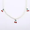 Bohemen Cherry Hanger Vrouwen Ketting Vintage Imiation Pearl Chain Choker Elegante Bruiloft Charm Collar Sieraden Kettingen