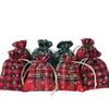Borsa portaoggetti per confezione regalo con coulisse natalizia Borse tascabili in cotone Custodia per gioielli Confezione in tessuto di lino