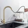 Champagne Bronze Guldsensor Kök Kranar Känslig Smart Touch Control Faucet Mixer Tap Touch Sensor Smart Kök Kranar 211108