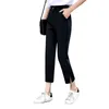 Calças de cintura alta mulheres moda magro stretchy magro buraco quebrado lápis sólido streetwear calças mulheres primavera 210423