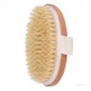 Brosse de bain peau sèche corps doux poils naturels SPA les brosses en bois bain douche brosse à poils sans poignée accessoires de salle de bain T2I52093