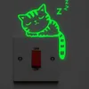 1 st Cartoon Animal Cat Room Decor Luminous Switch Outlet Wall Sticker Hem Dekoration Tillbehör Väggklistermärkear