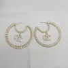 20Style 18K Plaqué Or Designers Lettres Boucles D'oreilles Cristal Géométrique Marque De Luxe Femmes Strass Perle Boucle D'oreille Pour La Fête De Mariage Bijoux Accessoires