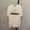 2021 Projektanci Tshirts Męskie Damskie Koszulki Polo Red Green Stripe Drukuj Mężczyzna Paryż Moda T-Shirt Tees Street Krótki rękaw Luksusy Biały Czarny