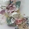 Romantic Fabric Floral Bridal Hair Comb Headpiece Handmade Beach Wedding Hair Accessories Women Ornament X0625