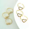 10 pcs Punk Gold Color para mulher gótico CZ Crystal Knuckle Dedo Anéis Thin Coração Anillos Mujer 2021 Jóias