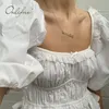 Summer Femme White en dentelle chemise chemise Ruffle broderie Short Sexy Tops 210415