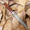 Italian Style 9 Inch Snake Wood Damascus Automatic Knife Single Action Outdoor Hunting Infidel Mafia Pocket Auto Knives BM 3310 3400 4600 9400 Godfather 920 UT85 UT88