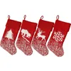 Knitted Wool Christmas Stockings 42cm*19cm Large Xmas Socks Red Fireplace Decorative Items JJD11182