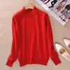 19 Colors Wool Pure Cashmere Sweater Women Pullovers Long Sleeve Pull Femme Half Turtleneck Women Sweaters Pullovers Plus Size 211218