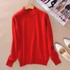 19 colori lana puro maglione di cashmere donna pullover manica lunga pull femme mezzo dolcevita donna maglioni pullover plus size 211218