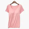 Toppie Gym Camiseta O-Neck Colhed Bra T-shirt Elastic Respirável Básico Brasil Tops 210623