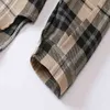 Qliils vrouwen lente herfst plaid onregelmatige split joint blouse revers revers revers revers losse fit shirt mode 210401