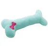 Plush Pet Dog puppy Sound Toys Bone Shape Puppy Cat Chew Squeaker Squeaky Toy pillow solid color five colors 4979 Q2