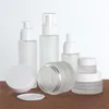 20ml 30ml 40ml 50ml 60ml 80ml 100ml 120ml Frosted Glass Bottle Cream Jar Lotion Spray Pump Bottles Portable Refillable Cosmetic Container