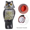 Realistic Bird Scarer Rotating Head Owl Decoy Protection Repellent Bird Pest Control Scarecrow Garden Yard Decor Y200106239t