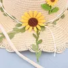 Berretti Cappelli Cappello estivo per bambina Girasole Paglia Adorabile berretto da sole regolabile Bambini Accessori da spiaggia all'aperto a prova di sole Bambini carini